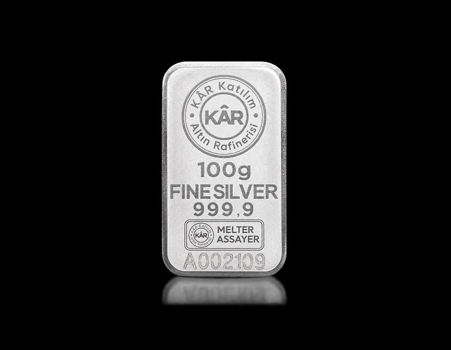 100g Silver Minted Bar 999.9