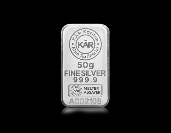 50g Silver Minted Bar 999.9