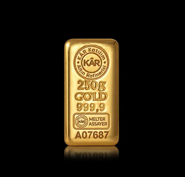 250g Gold Minted Bar 999.9